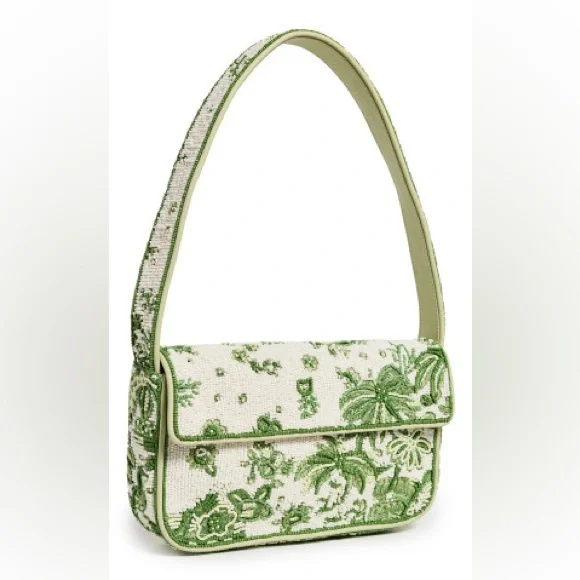 NWT Staud Beaded Tommy Shoulder Bag Clover Toile π Rare Find π - Picture 13 of 16